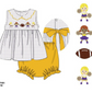 Saturday Night Lights French Knot Girls Bloomer Set - Purple & Gold