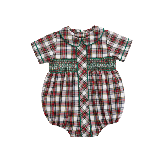 Christmas Card Plaid Boys Bubble