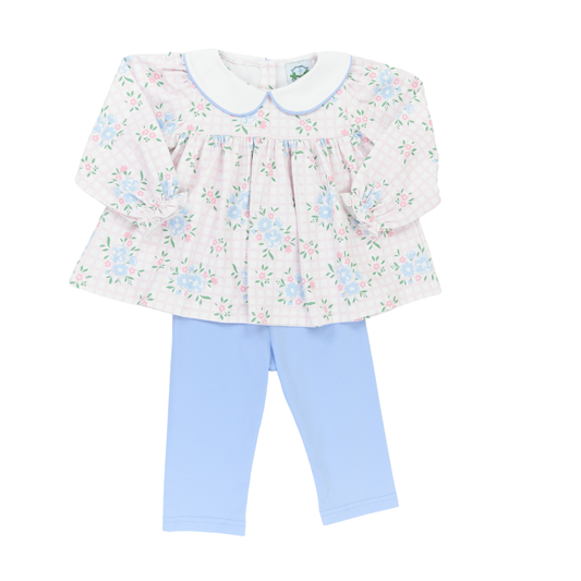 Blue Floral Pants Set