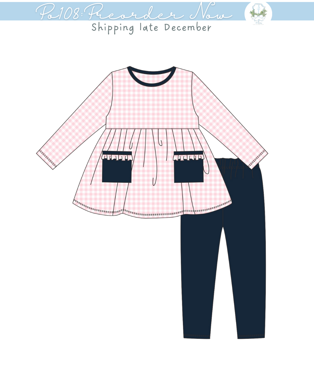 PO108: Simple knit Girls Legging Set