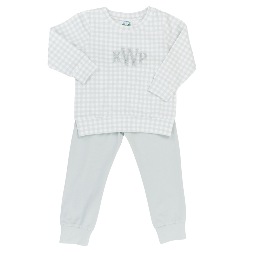 Sage Gingham Pants Set