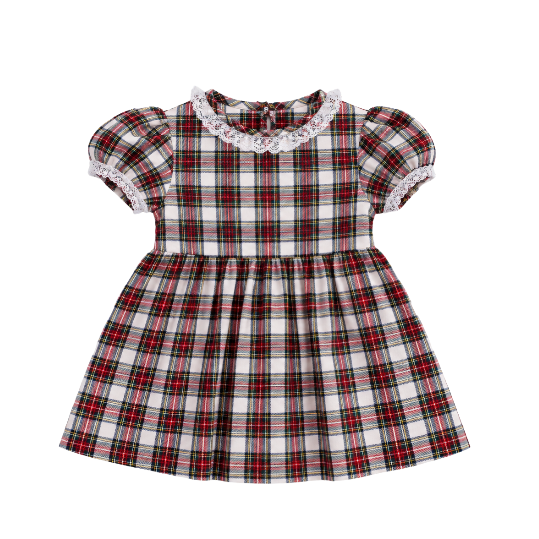 Christmas Card Plaid Girls Dress
