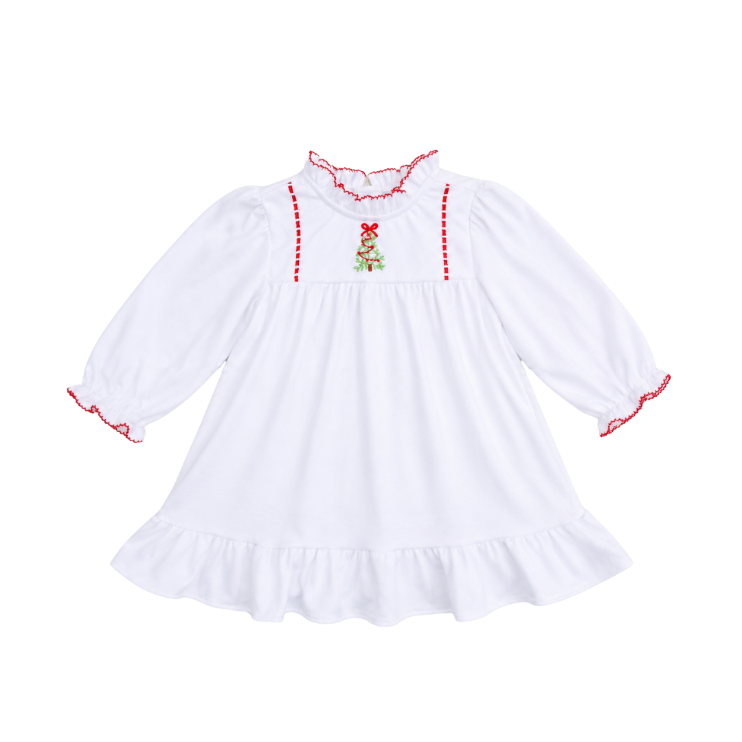 Classic White Christmas Pajama Gown Girls
