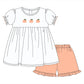 PO113: Loop Stitch Pumpkins Girls Short Set