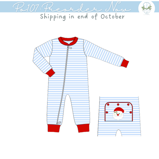 PO107: Blue Stripe Santa Zippy Lounge