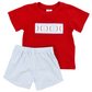 Appliqué Baseball Boy Short Set