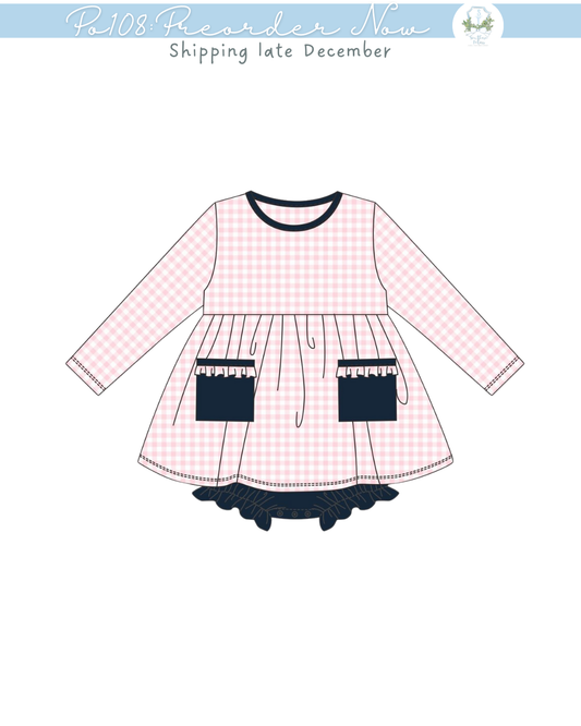 Po108: Simple Knit Girls Skirted Bubble