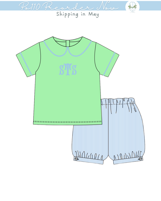 PO110: Preppy Boys Banded Short Set