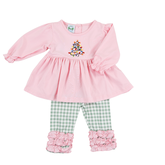 French Knot Lights Girl Pant Set