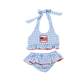 Red White & Blue Halter Two Piece Swimsuit