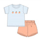 PO113: Loop Stitch Pumpkins Boys Short Set