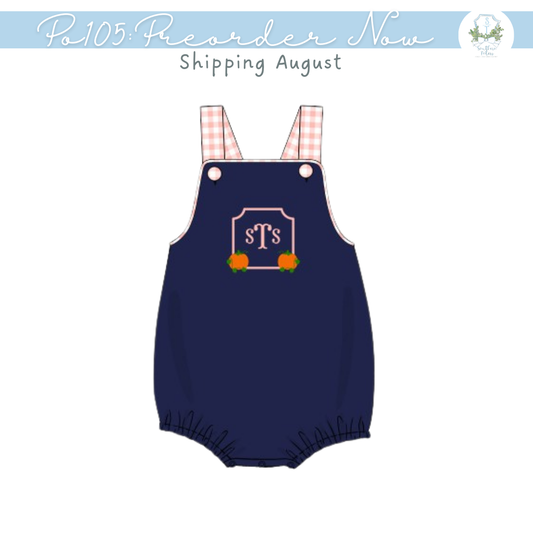 PO105: Navy Pumpkin Prep Boy Bubble
