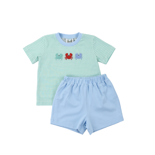 Colorful Crabs Boys Short Set