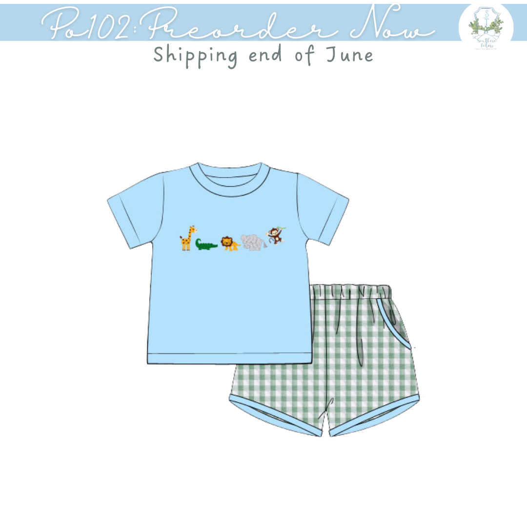 PO102: A Trip to the Zoo Boy Short Set