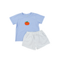 French Knot Pumpkin Boy Short Set