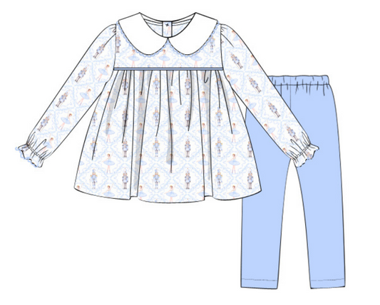 Blue Nutcracker Girl Pant Set