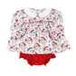 Red Santa Printed Bloomer Set