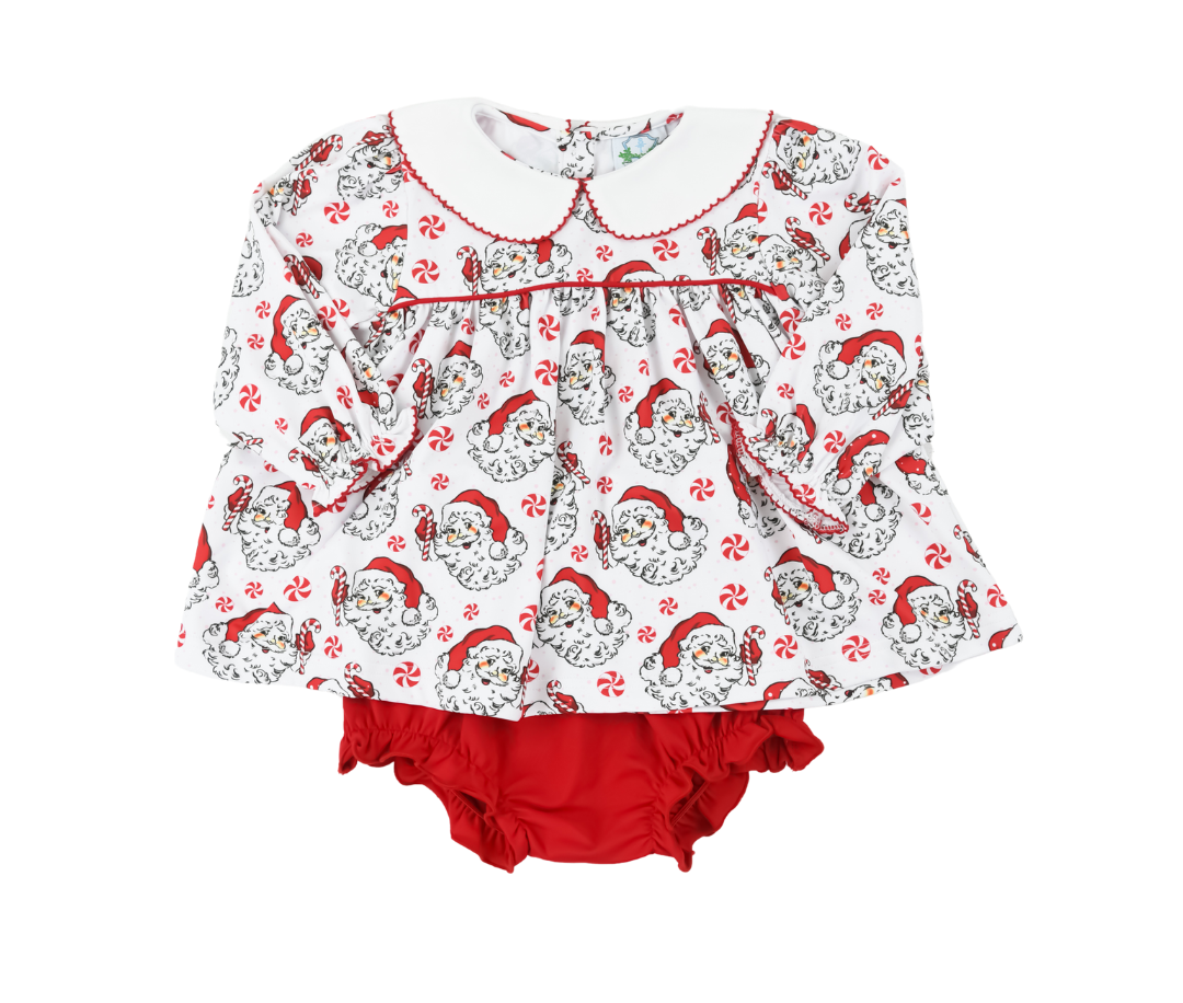 Red Santa Printed Bloomer Set