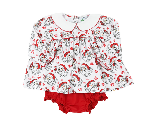 Red Santa Printed Bloomer Set