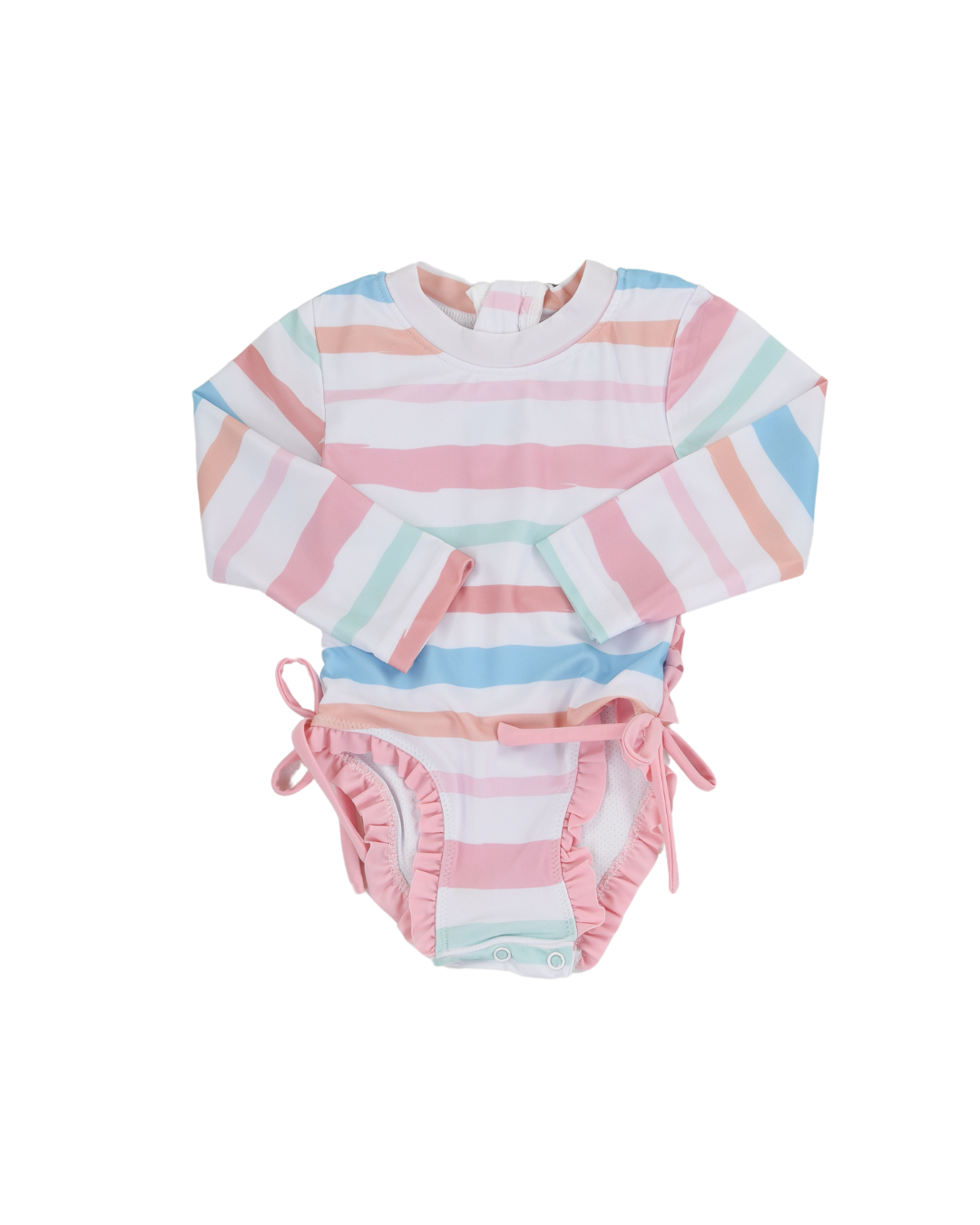 Stripe Longsleeve 1pc Swimsuit