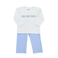 French knot Big Brother Boys Bitty Dot Blue Pant set