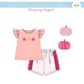 PO105: Cute & Colorful Pumpkin Knit Girls Short Set
