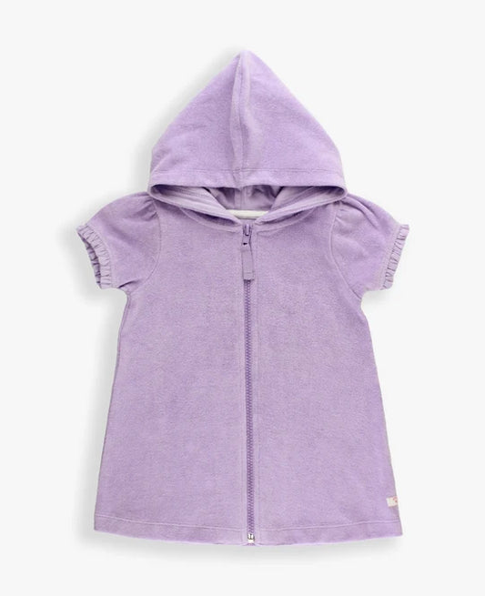 Lavender Terry Full-Zip Cover Up