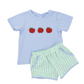 French Knot Apples Boys Short Set