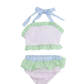 Seersucker Colorblock 2 Piece Swimsuit