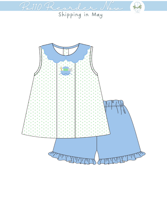 PO110: Noah's Ark Girl Short Set