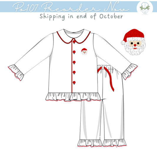 PO107: White Saint Nick Girl Lounge Set