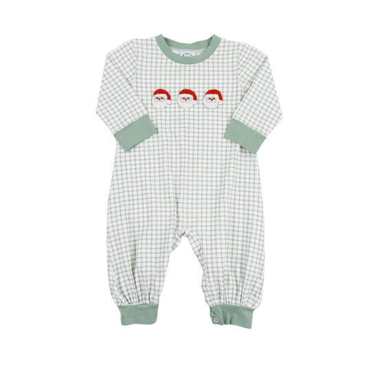 Saint Nick Gingham Long Romper
