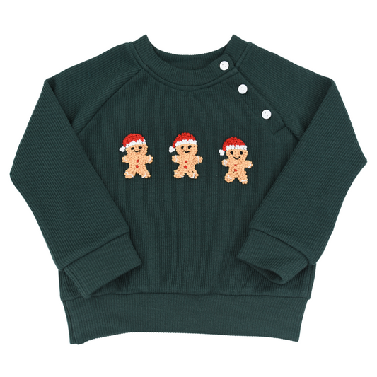 French Knot Gingerbread Boys Sweater