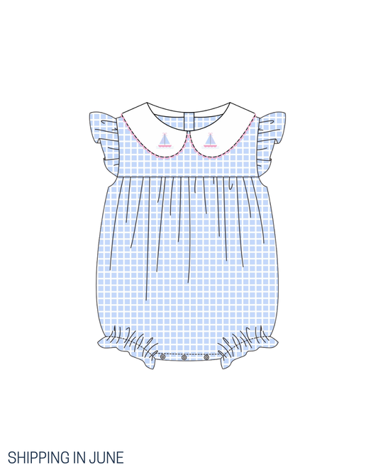 PO111: Plaid Sailboat Girl Bubble