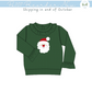 PO107: Green Santa Applique Girl Sweater