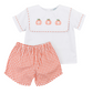 Embroidered Pumpkin Boys Bib Short Set