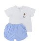 French Knot Blue Rabbit Casual Short Set