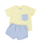 Yellow Simple Style Short Set