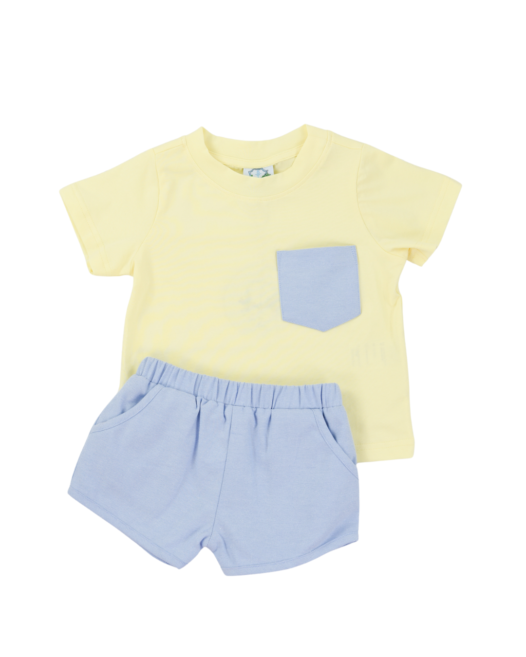 Yellow Simple Style Short Set