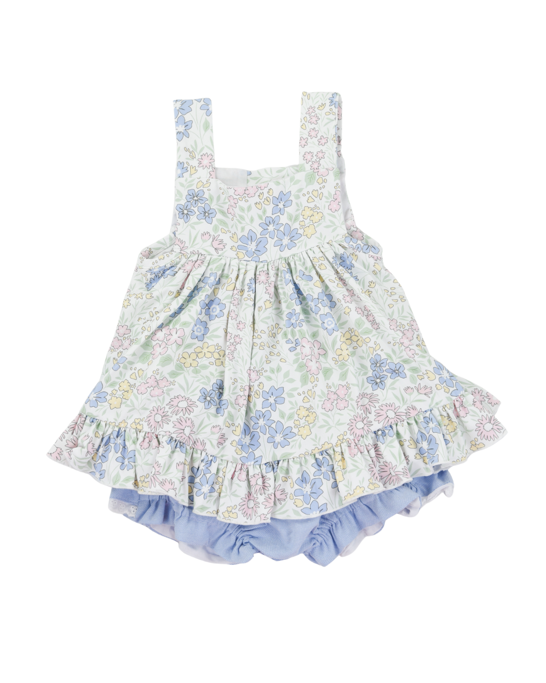 Yellow Simple Floral Bloomer Set