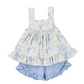 Yellow Simple Floral Short Set