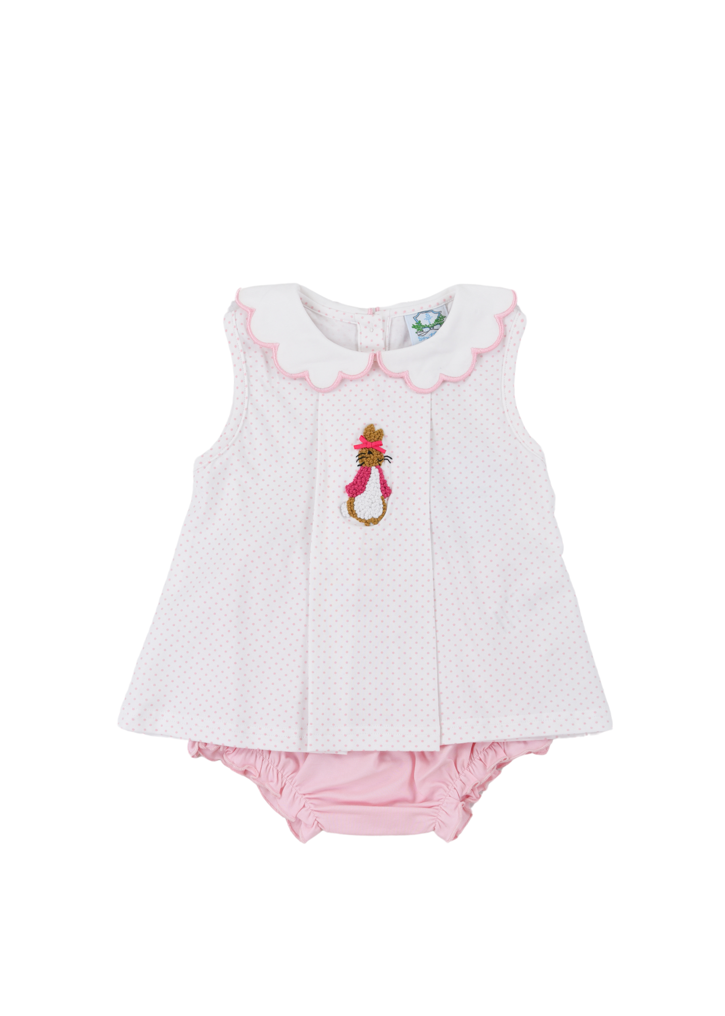 French Knot Pink Rabbit Bloomer Set