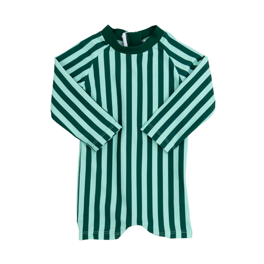 Green & Mint Stripe Boys Swim Suit