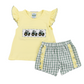 Smocked Tractors Girls Short Set