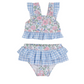 Blue Gingham & Floral Two Piece Swimsuit