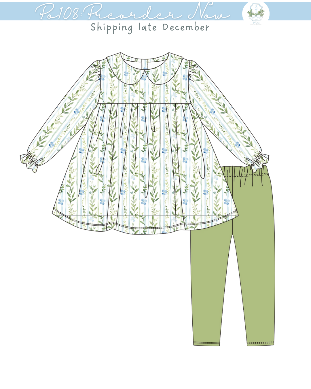 PO108: Greenwich Garden Girls Legging Set