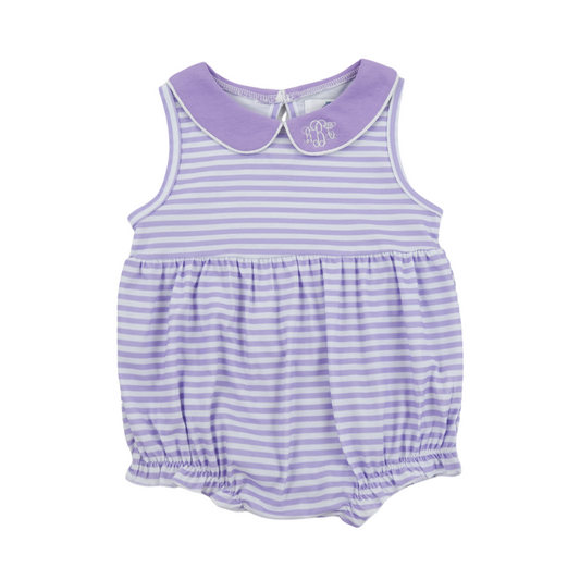 Girls Simple Knit Purple Stripe Bubble