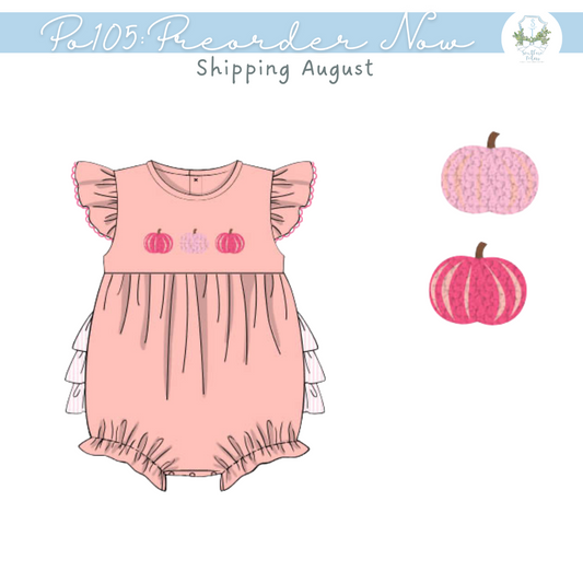 PO105: Cute & Colorful Knit Pumpkin Girls Bubble