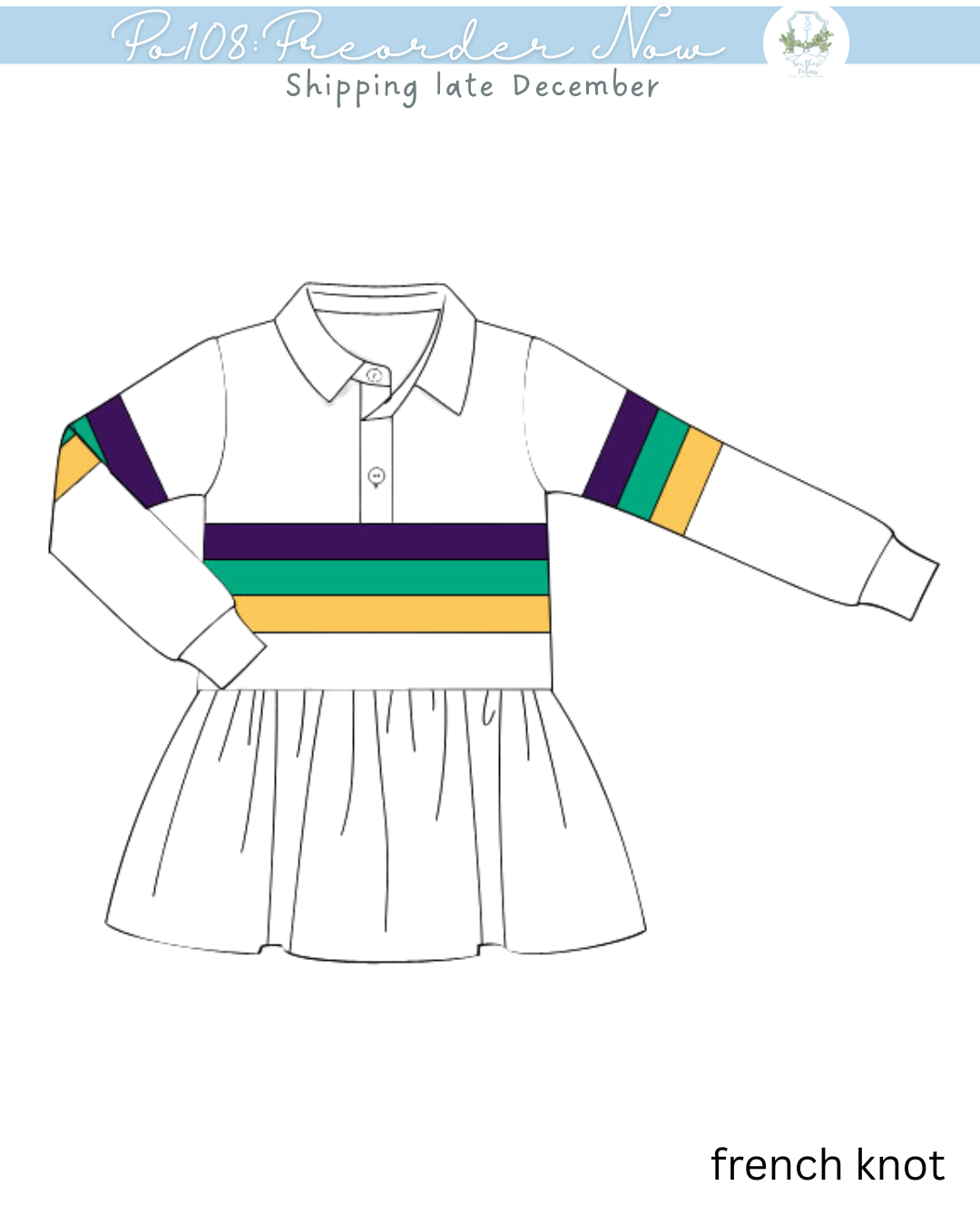 PO108: Mardi Gras Rugby Dress