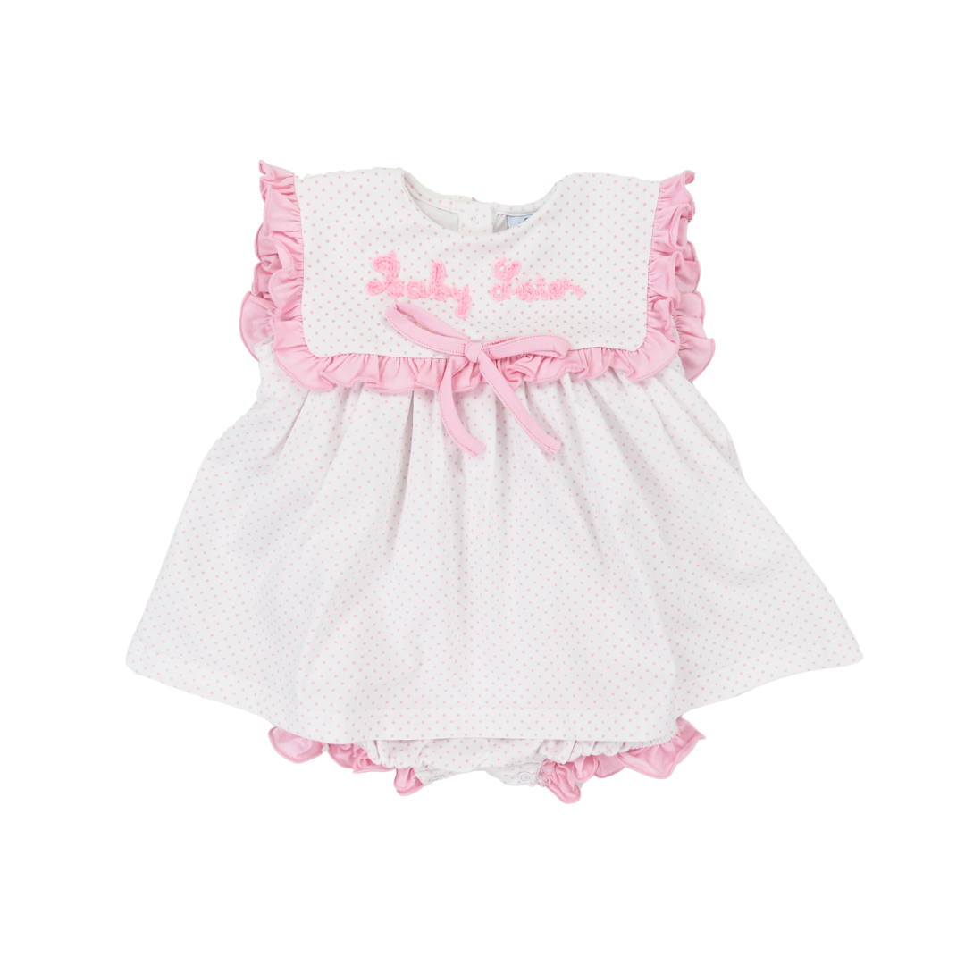 Bitty Dot Girl Chainstitch Baby Sister Skirted Bubble